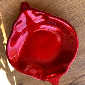 Holiday Metallic Red Ornament Shaped Dish/Bowl, Never Used